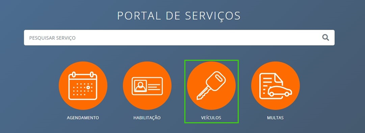 Print da tela do portal de serviços mostrando onde clicar para acessar