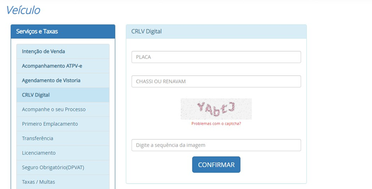 Print Mostrando Onde Inserir As Informa Es Para Emitir O Crlv Digital