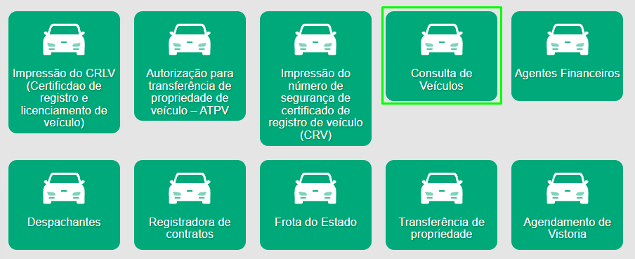 Print mostrando onde encontrar a consulta de veículos do Detran do Amapá