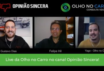 Foto da live da Olho no Carro no canal Opinião Sincera.