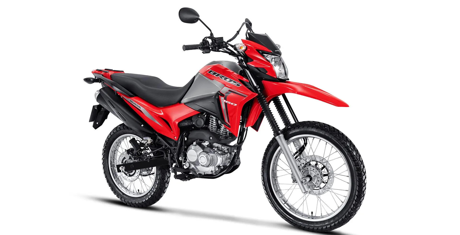 Imagem representativa da moto Honda NXR 160 Bros da cor vermelha. 
