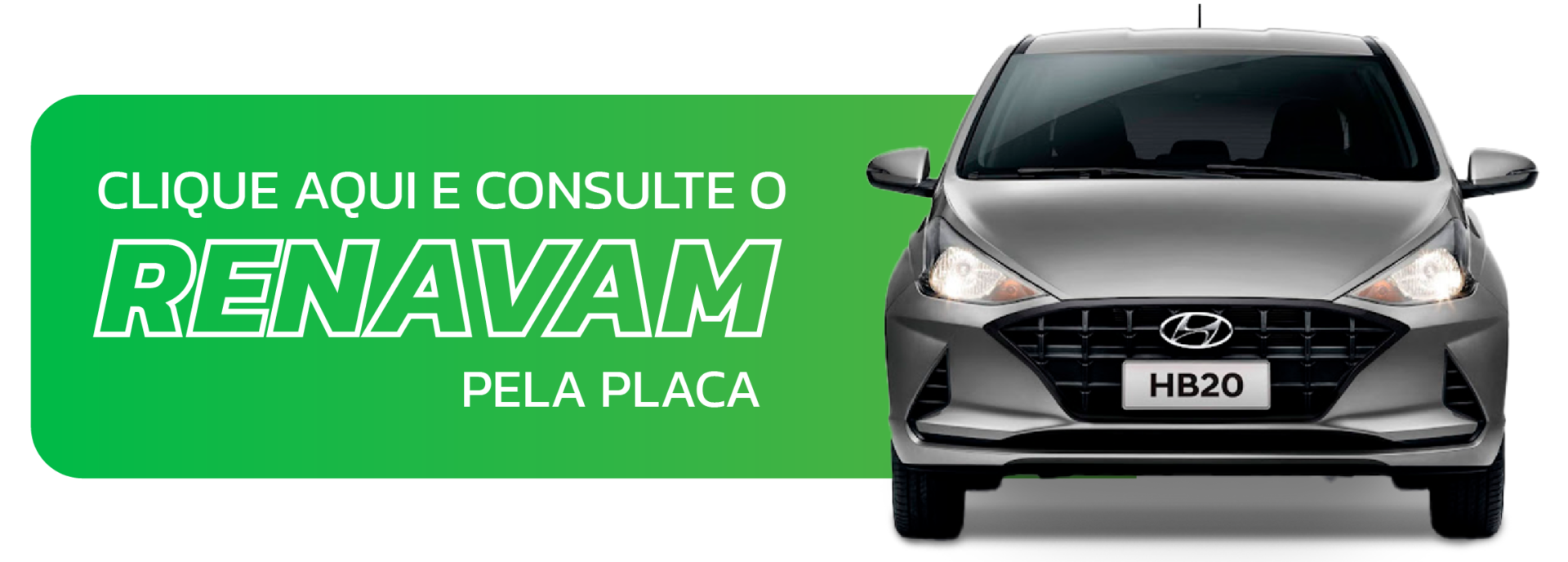 imagem de um botão verde escrito: clique aqui e consulte o Renavam pela placa
