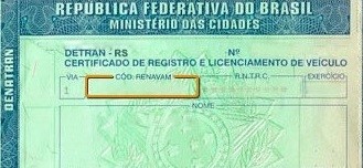 imagem representativa mostrando onde encontrar o número do Renavam no documento do veículo