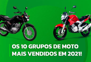 Imagem representativa dos grupos de moto mais vendidos em 2021.