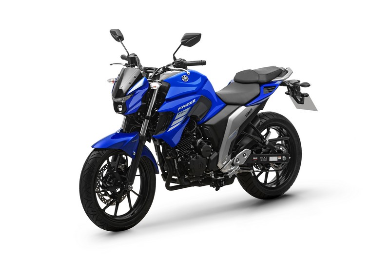 Imagem representativa da moto Yamaha FZ25 Fazer azul. 