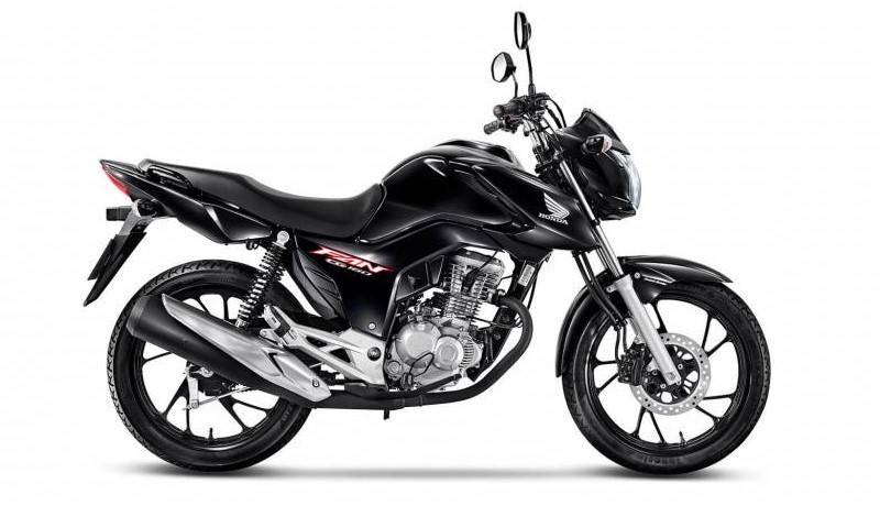 Foto Honda CG 160 Fan preta moto mais vendida em janeiro de 2022
