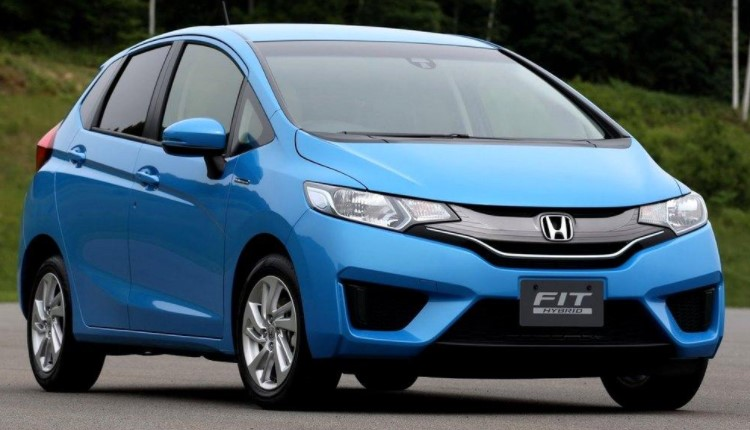 Imagem representativa do carro Honda Fit EX azul. 