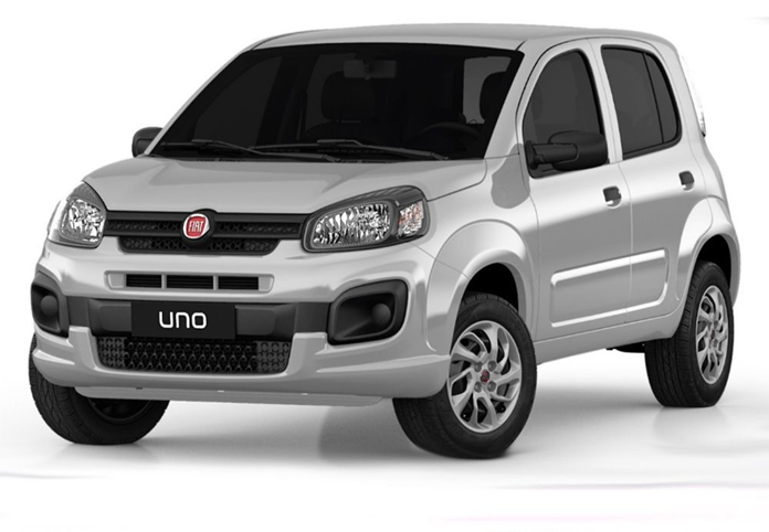 Imagem representativa do carro 1.0 Fiat Uno Attractive na cor prata. 