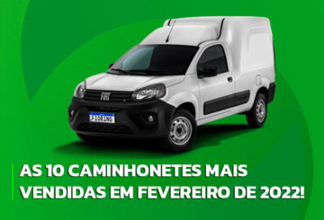 Imagem representativa das caminhonetes mais vendidas em fevereiro de 2022