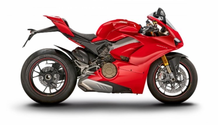 Foto da moto Ducati Panigale V4 vermelha