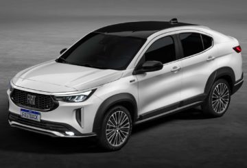 Foto da frente do Fiat Fastback Limited Edition 2024, exibindo a dianteira, o teto e a lateral do lado do motorista.