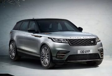 Foto frontal do Range Rover Velar Dynamic P340 HSE 2024, exibindo a dianteira e a lateral do passageiro.