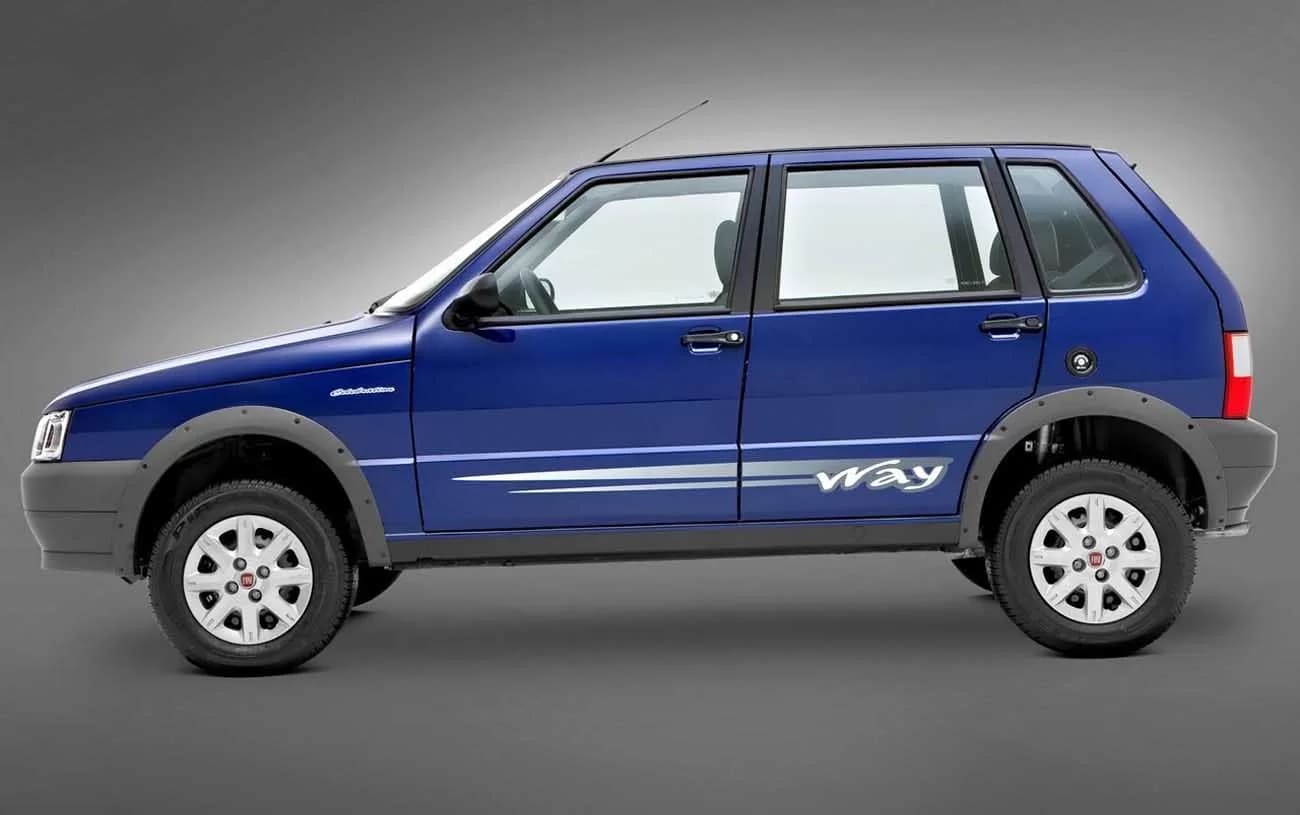 Foto lateral do Fiat Uno Mille Economy Way 2010