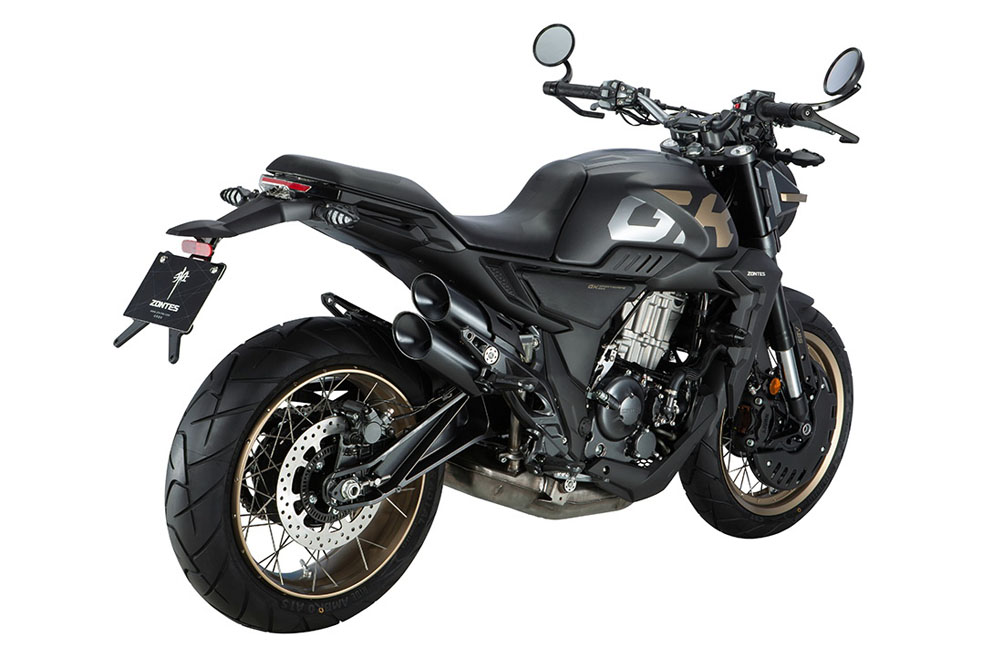 Foto traseira da Zontes GK 350 2025.