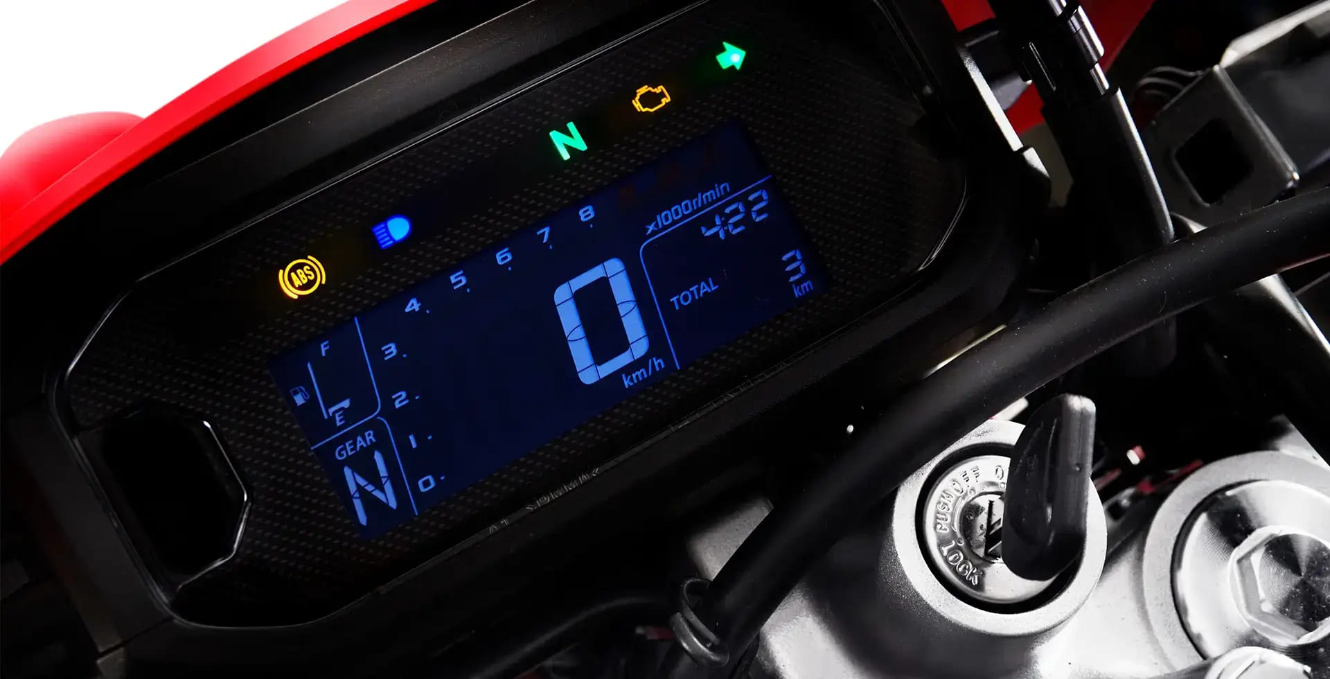 Foto do painel de instrumentos da Honda XR 300L Tornado 2025.