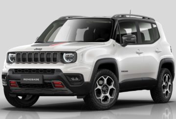 Foto frontal do Jeep Renegade Trailhawk 4x4 2025.