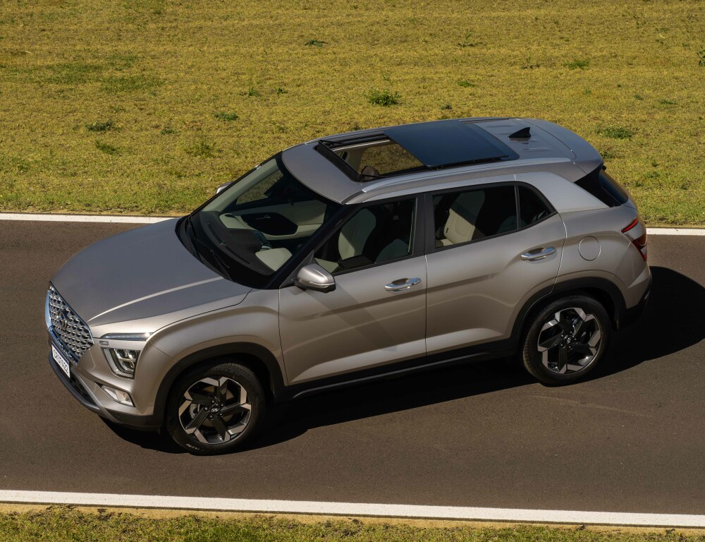 Foto aérea do Hyundai Creta Platinum 2025.