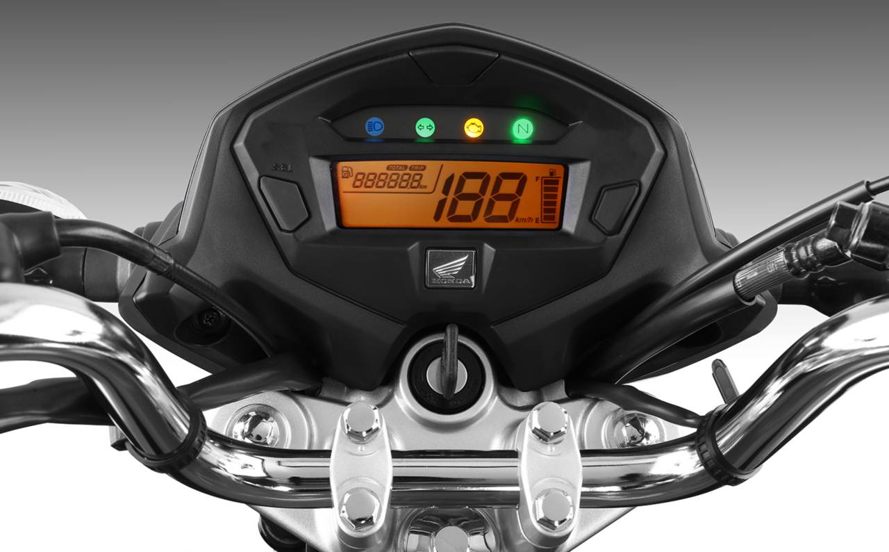 Foto do painel de instrumentos da Honda CG 160 Fan ESDi (2016-2017).